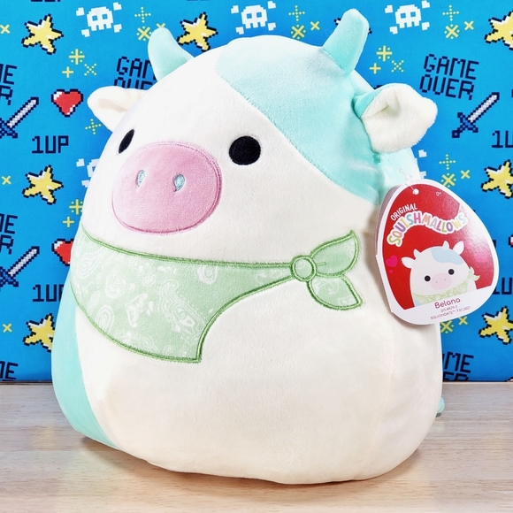 Squishmallow Belana the Valentine's Day Cow 11" 2022 UltraSoft Stuffed Plush NWT - Picture 6 of 12